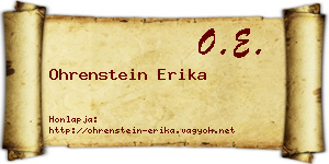 Ohrenstein Erika névjegykártya